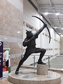 Robin Hood statue at Doncaster Sheffield Airport