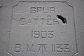 Plaque at Spur Battery indicates date of 1903