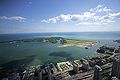 View of Lake Ontario from Toronto's CN Tower, showing Toronto Harbour, Toronto Islands, and Billy Bishop Toronto City Airport