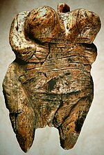 A Venus figurine carved from mammoth ivory