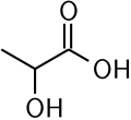 Skeletal formula of L-lactic acid