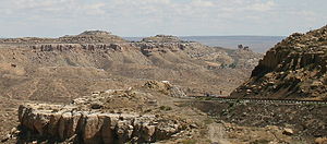 Mishongnovi as seen from Arizona State Route 264 at the ascent to Shungopavi