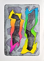 Figures-flames, lithograph 59 x 39,5 cm, 1993