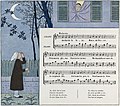 Image 4 Au Clair de la Lune Image: Louis-Maurice Boutet de Monvel Audio: Édouard-Léon Scott de Martinville "Au Clair de la Lune", a traditional French folk song, from a 1910s children's book. It is commonly taught to beginner students of various instruments. Listen to: An 1860 recording of the song, which is believed to be the oldest recognizable sound recording of a human voice in existence. More selected pictures