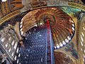 The interior dome of the Hagia Sophia under restoration, Istanbul