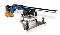 Um rifle de tiro único da BCM Europearms para tiro de Benchrest.