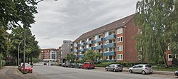 Typical apartment buildings at the street of Reesestrasse