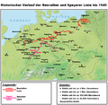 The Speyer line, dividing the Central German dialects from the High Franconian dialects