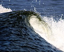 Waves: breaking wave in a ship's wake