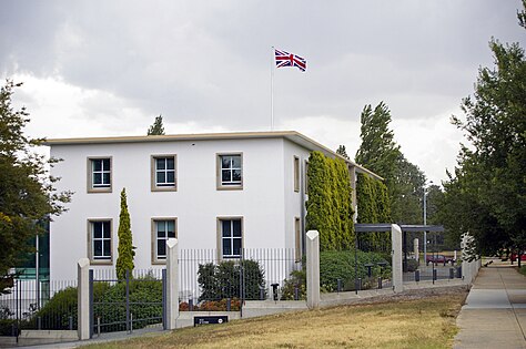 The British High Commission in Canberra.