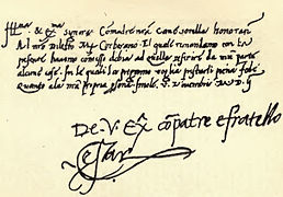 A hand-written letter of Cesare Borgia.