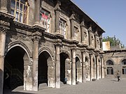 Courtyard façade of the Great Mosque of Diyarbakir, founded in the 7th century and rebuilt by the Seljuks and Artuqids in the 11th–12th centuries