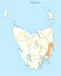 Map showing Glamorgan-Spring Bay LGA in Tasmania