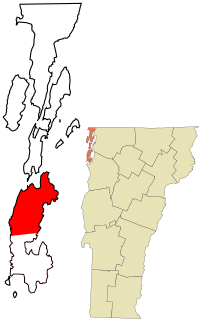 Location in Grand Isle County and the state of Vermont
