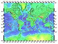 Image 20Distribution of selected hotspots. The numbers in the figure are related to the listed hotspots on Hotspot (geology). (from Timeline of volcanism on Earth)