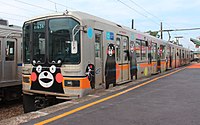 熊本電氣鐵道的熊本熊彩繪列車