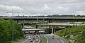 Image 35The multi-level junction between the M23 and M25 motorways near Merstham in Surrey. The M23 passes over the M25 with bridges carrying interchange slip roads for the two motorways in between.