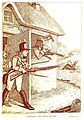 An illustration of Jedediah Limberlip firing on a fleeing Father Duane