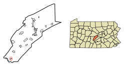 Location of Newton Hamilton in Mifflin County, Pennsylvania.