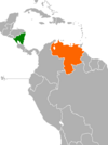 Location map for Nicaragua and Venezuela.