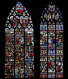 Photo de vitraux Renaissance dans le croisillon sud du transept