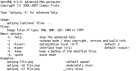 Скриншот программы OptiPNG