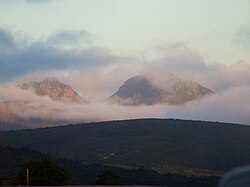 The Outeniqua Mountains, on which the village lies.