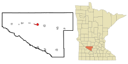 Location of Olivia within Renville County, Minnesota