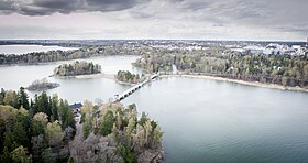 Vue aérienne des ponts.