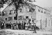 Black and white image of Silver Bluff Baptist Church published in 1821