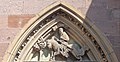 Gothic relief (ca. 1320) of Saint Maurice on horseback on Église Saint-Maurice in Soultz-Haut-Rhin, France.