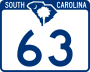 South Carolina Highway 63 marker