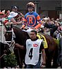 Stay Thirsty with jockey Ramon Dominguez at 2011 Kentucky Derby.