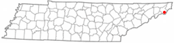 Location of Roan Mountain, Tennessee