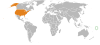 Location map for Tuvalu and the United States.