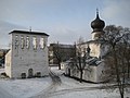 Russian bell gable at the Church of Dormition "s Paroma", Pskov