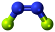 cis-dinitrogen difluoride ball-and-stick model