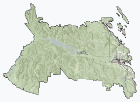 Map showing the location of Wakes Cove Provincial Park