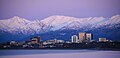 Mile High Peak and downtown Anchorage at sunset