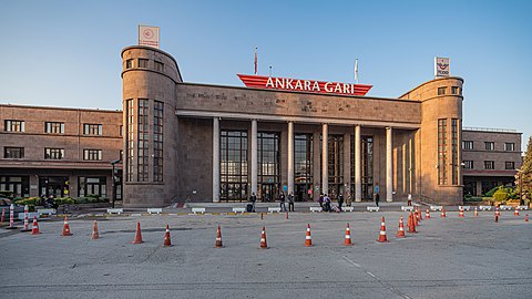 Ankara railway station in Ankara, Turkey (1937)