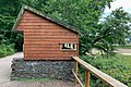 Bird hide (birdwatching hut) in Saltram Park, Plymouth