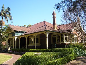 Cassa Tasso, an example of Federation-era suburban residential architecture in the Hoskins Estate on Appian Way, Burwood.