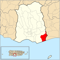 Location of barrio Capitanejo within the municipality of Ponce