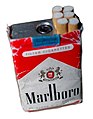 Marlboro filter cigarette pack gun