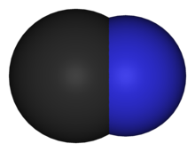 Ball-and-stick model of the cyanide anion