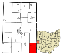 Location in Darke County and the state of Ohio