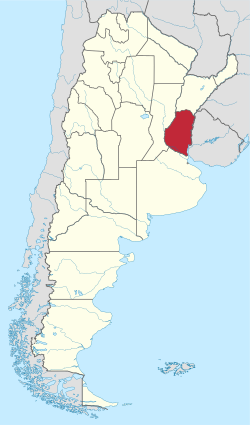 恩特雷里奥斯省在阿根廷的位置