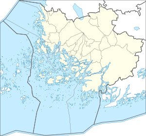 Storlandet på en karta över Egentliga Finland