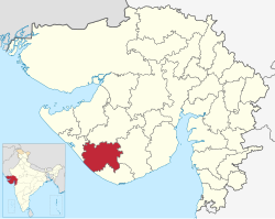 Location of district in Gujarat