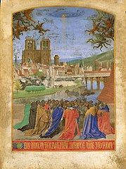 La Descente du Saint-Esprit, par Jean Fouquet (vers 1450).